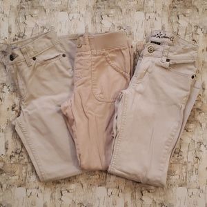 3 pairs tan girls pants